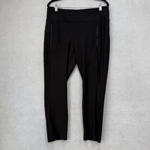 Athleta Leggings Womens Large High Rise Perforated Zipper Pockets S405925-00 - Picture 1 of 11